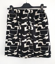 Shorts Hotpants schwarz weiß beige Muster Größe S M dünn Hose kurz Gummibund