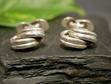 Antike 835 Silber Manschettenknöpfe Rösch & Idstein Art Deco Knoten Verschlungen