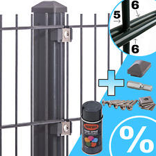 Doppelstabmattenzaun Gartenzaun Gittermattenzaun Matten Zaun Set 656  Anthrazit 