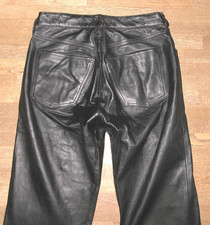 - ENJOY - LEDERJEANS / Lederhose in schwarz aus Glattleder ca. W30 / L31
