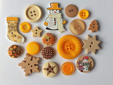 Knöpfe beige dunkelgelb Mischung Konvolut Basteln Weihnachten