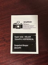 Voigtlander Super Wide Heliar 15mm und Snapshot Skopar 25mm Anleitung