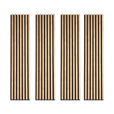 4 Stück 30 x 132 cm Akustikpaneele Filz Wandpaneele Holzpaneele Verkleidung MDF
