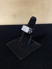 925 Sterlingsilber Herren Prinzessschliff Kreuz Baguette weiß CZ Ring Gr. 6