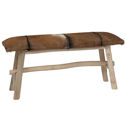 Sitzbank ziegenleder teak - sitzbank,