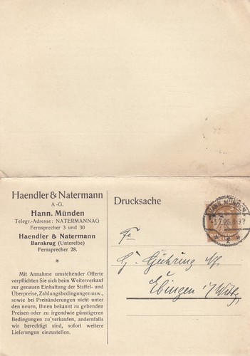 Hann münden postkarte - postkarte, 1926