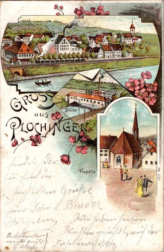 Litho gruss aus - gruss, plochingen