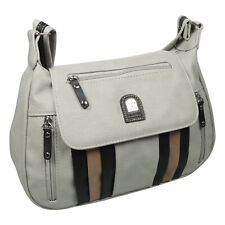 Handtasche Damen Tasche Umhängetasche Schultertasche Grau Dezent Klassisch Edel