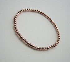Hämatin Armband ca. 18 cm rose-gold-farben - 3 mm Schmucksteine - Elastikband
