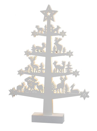 Led weihnachtsbaum holz weiß - holz,
