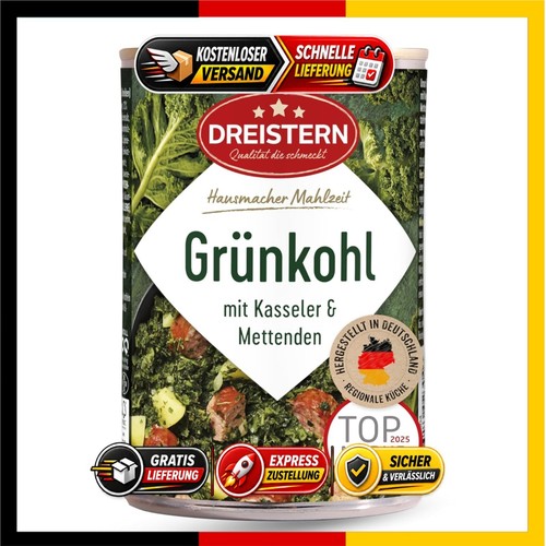 Dreistern grünkohl 400g - dreistern, mit