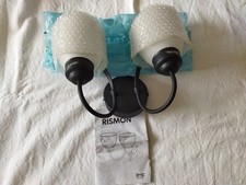 IKEA Wandleuchte RISMON, NEU, zweiarmig, Glas/Metall, wertig