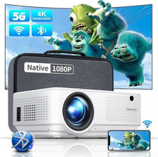 Beamer Video Projektor Weiß Heimkino LED Smart 1080P FHD 4K HDMI USB Giaomar C9