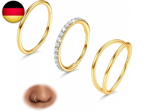 3stk nasenpiercing ring - 3stk,