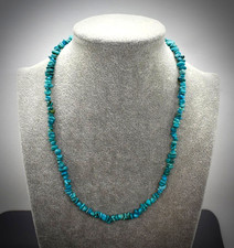 NATUR-TÜRKIS "Splitte" Edelstein Hals-Kette+Collier++925er Silber+Unikat+Neu #A1