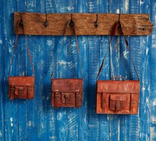 Kuriertasche Aktentasche Neu Vintage Herren echt Schulter Laptop Leder Umhäng...