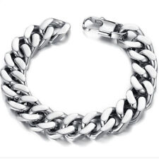 MASSIV EDELSTAHL Panzerkette Armband Herren -15mm- Armkette Silber 18-23cm