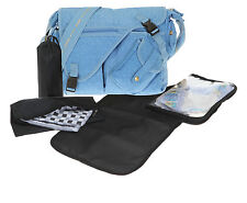 Wickeltasche Baby 6 Teile Set Elephant Babywickeltasche Tasche Nylon 3606 Blau