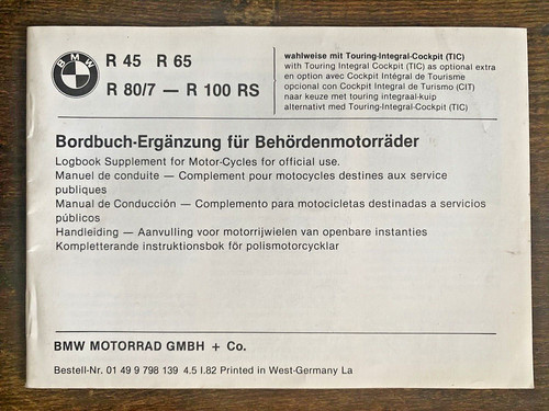 Bmw motorrad bordbuch r45 r65 - bordbuch,
