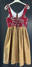 Damen Trachten Dirndl ärmellos rot braun gemustert ca. Gr. 40 v. Oscartrachten