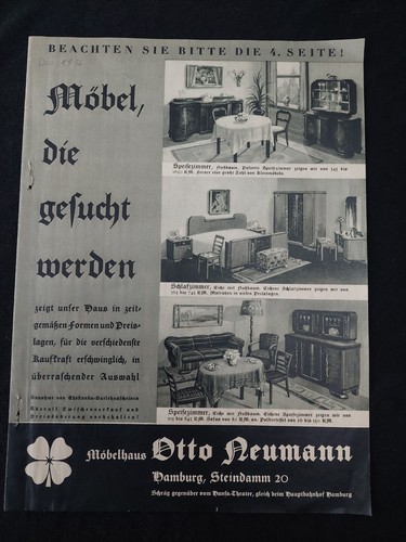 Möbelprospekt hamburg 1938 - hamburg,