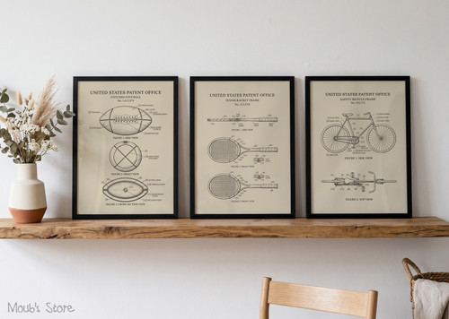 Sport patent poster set - poster, a4