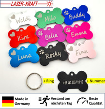 Hundemarke knochen mit gravur - knochen,