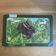 Vintage Rahmenpuzzle Ravensburger 15 teilig Puzzle Das Häschen von 1984