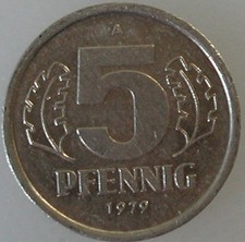DDR 5 Pfennig  1968 bis 1990