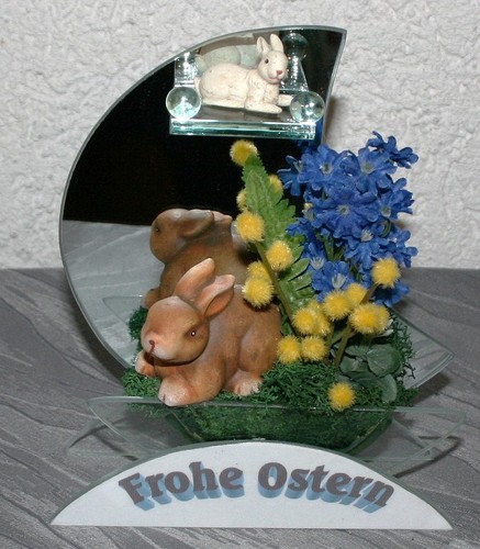 Ostern glaspot mit osterhasen - ostern,