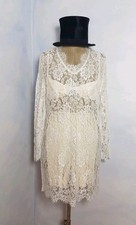 Hot hot sexy Vintage Spitzenkleid Gr. XL transparent 60s Lürman Modell Elfenbein