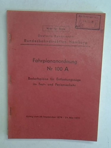 Buchfahrplan heft 100 - a, /