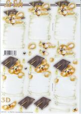 * NEU Le Suh 3D Stanzbogen Zum Diplom Abitur Doktor Doktorhut Zeugnis Bärchen143