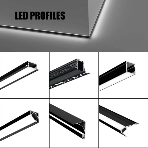 Schwarz aluminium led - 2m,