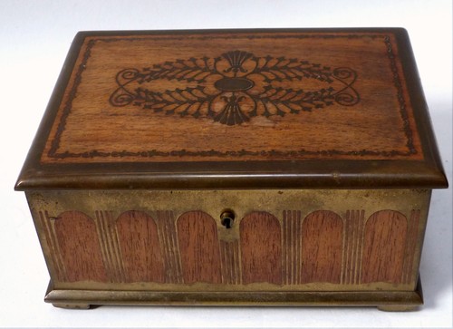 Holz schatulle mit messing - holz,