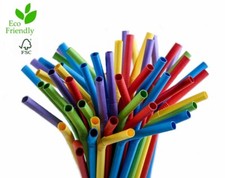 Papier Trinkhalme Flex bunt