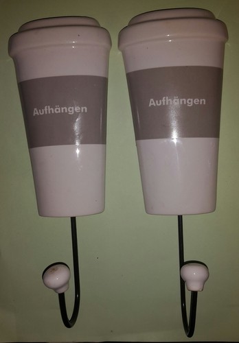Garderoben haken keramik weiß - haken,