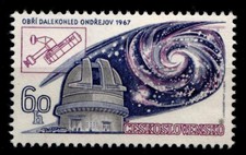Observatorium, Riesenfernglas und Kuppel. 1W. Tschechoslowakei  1967