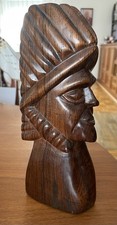 Indianer Holzfigur Skulptur ca. 24cm hoch Kopf