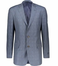Brooks Brothers Blazer/Sakko 346 Regent Fit Woll- & Leinenmischung - blau kariert