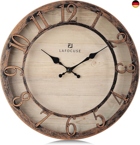 Vintage wanduhr lautlos braun - wanduhr,