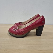 Dr. Martens Latoya Dolly Mary Jane rote Lederschuhe mit klobigem Absatz Größe UK 6