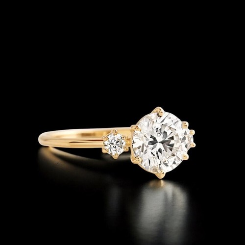 Diamant ring 14k - diamant, gelbgold