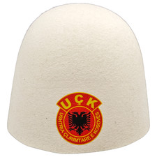 UÇK Plis Kosovo Albanien Emblem / Qeleshe (Schwarz Rot)