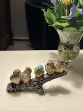 Keramik Figur 5 Vögel auf