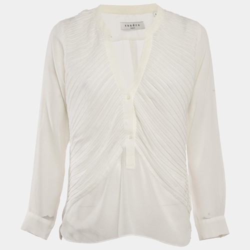 Sandro weiße chiffon plissee - sandro,