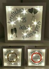 Herzlichen Glückwunsch Jubiläum Lichtrahmen Geschenk individuell 3 Varianten