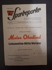 Motor Oberlind : Lok. Mitte Weimar 7.11.1954 Programm 6. DDR Liga Orginal Top