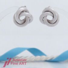 Ohrringe - schöne Ohrstecker - große Knoten - ohne Besatz - 14K/585 Weißgold