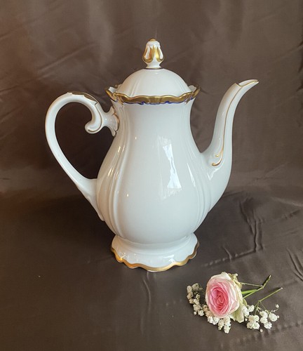 Kaffeekanne barocker goldrand - kaffeekanne,